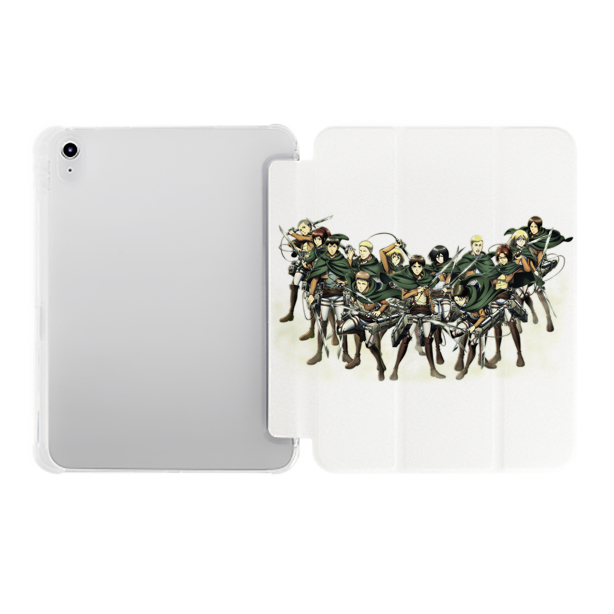 （画像用） 進撃の巨人 Attack on Titan IPad ケース ペン収納付き 三つ折りスタンド PUレザー×シリコン 対応機種9.5/10.5/10.9インチ